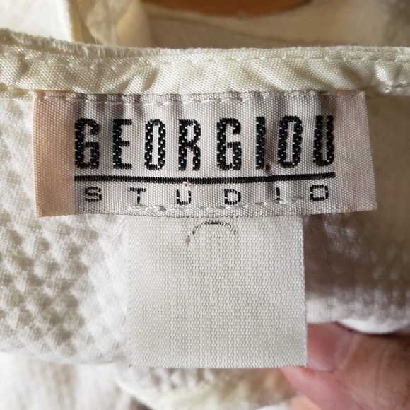 Georgiou Studio White Dress Opening in Back Padded - Picture 7 of 7